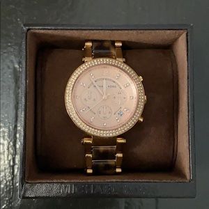 Rose Gold Tortoise Shell MK Watch